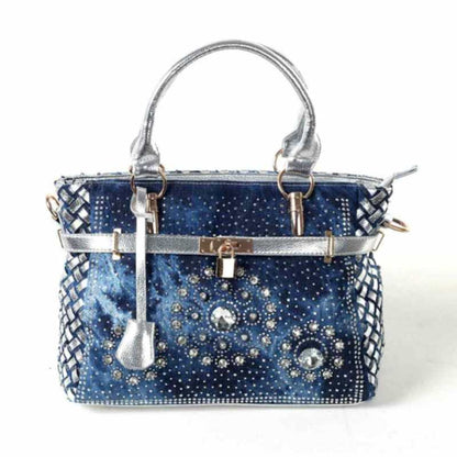 Bolso bandolera vaquero Toyella con incrustaciones de diamantes