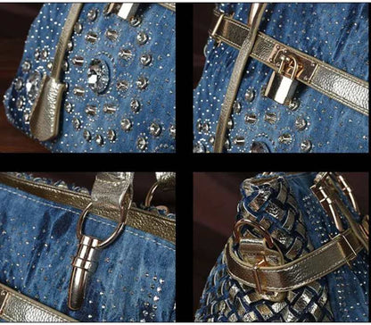 Toyella Diamond-studded Denim Messenger Bag, Yiwu Cujia Trade Co., Ltd