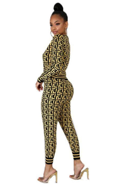 Women's Tracksuit Baroque Top With Trousers Women's Casual Two-piece Fashion Suit - A.A.Y FASHION