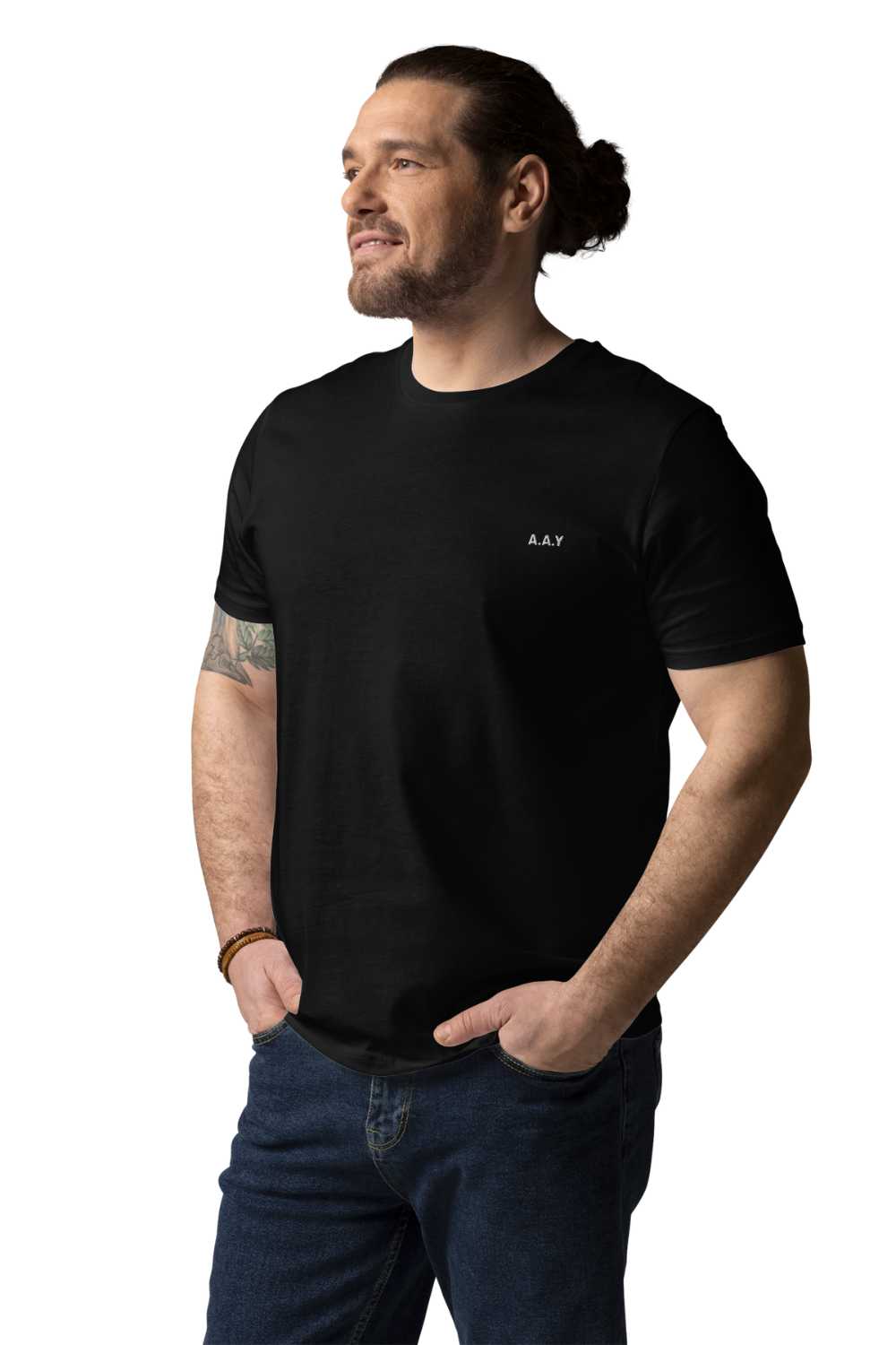 A.A.Y  signature T-Shirt for Men  color Black in Organic Cotton