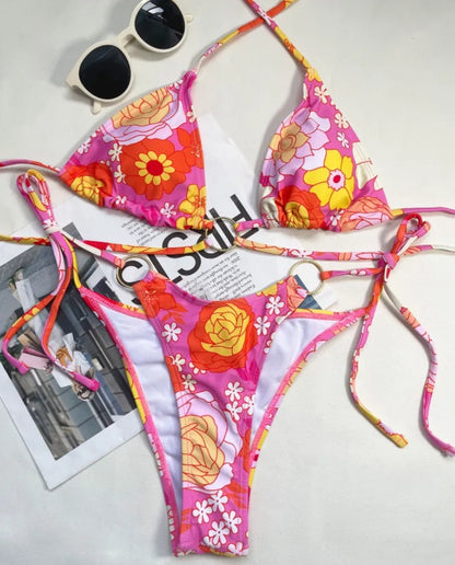 Triangle Bikini Set Floral-print, Yiwu Cujia Trade Co., Ltd