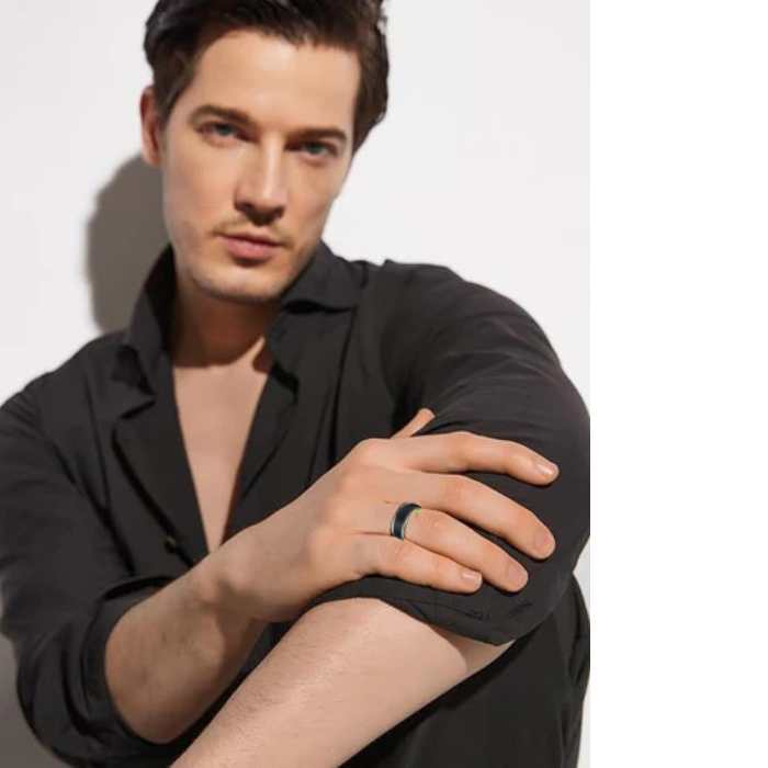 Tungsten Steel Ring – Black with Green Detail, Yiwu Cujia Trade Co., Ltd