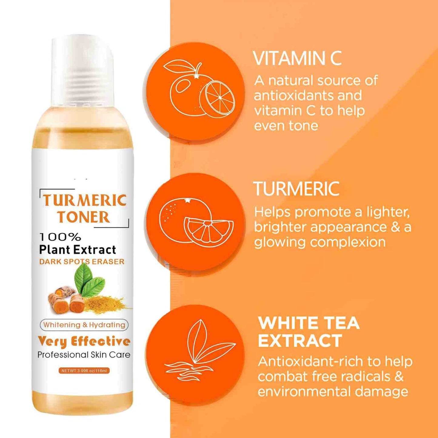 Turmeric Toning Lotion for Skin Whitening, Hydrating and Dark Spots Eraser - A.A.Y FASHION