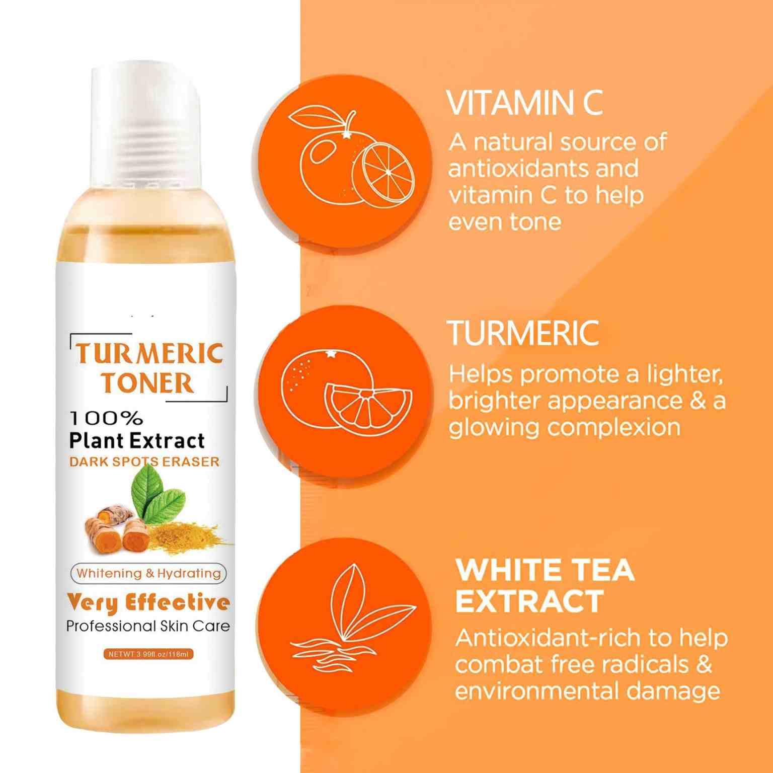 Turmeric Toning Lotion for Skin Whitening, Hydrating and Dark Spots Eraser - A.A.Y FASHION