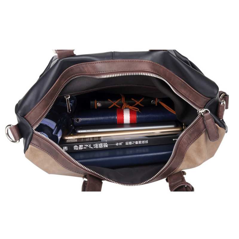 Large Capacity Weekend Bag Faux Leather Gym Bag - A.A.Y FASHION