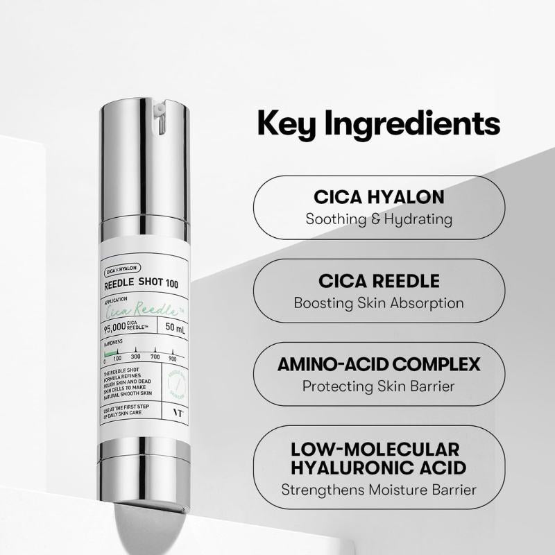VT COSMETICS CICA Reedle Shot 100  Spicule - Microneedling Serum, Bucky Drop
