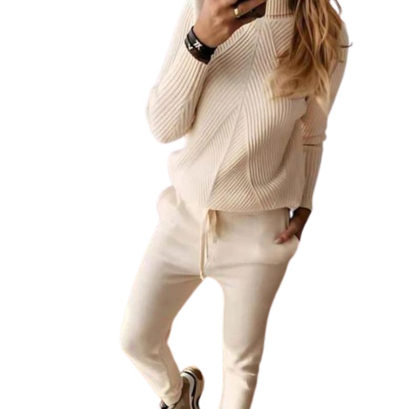 Women Knitted Pant Sweater Set 