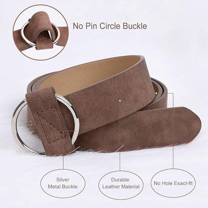 Women Suede Belt Fashion Leather Belts With Silver Buckle Ladies Waist Belt, Yiwu Cujia Trade Co., Ltd