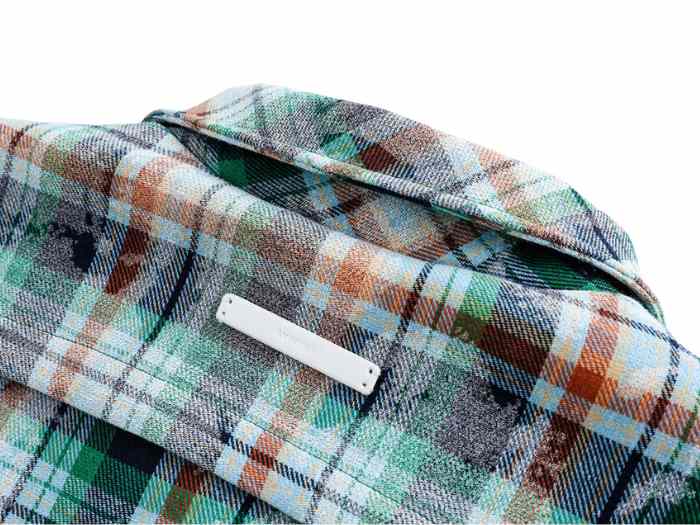 Women's Distressed Plaid Zipper Shirt Jacket -A.A.Y FASHION