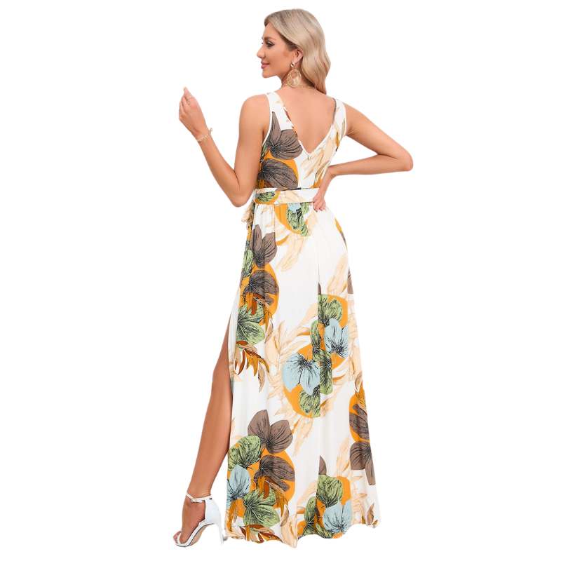 Women's Elegant Floral Print Long Dress - A.A.Y FASHION