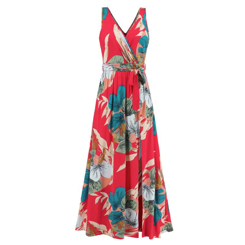 Women's Elegant Floral Print Long Dress - A.A.Y FASHION