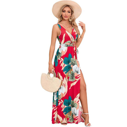 Women's Elegant Floral Print Long Dress - A.A.Y FASHION