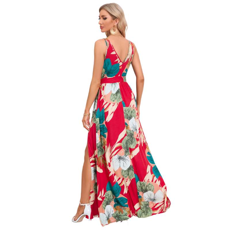 Women's Elegant Floral Print Long Dress - A.A.Y FASHION