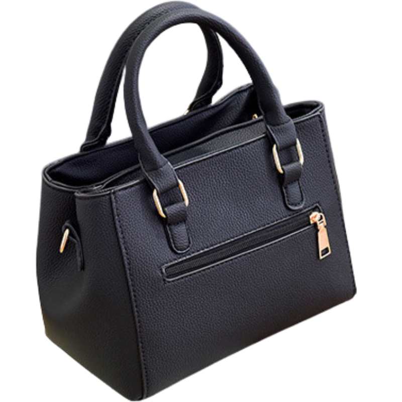 Faux Leather Handbag with Long Shoulder Straps - A.A.Y FASHION