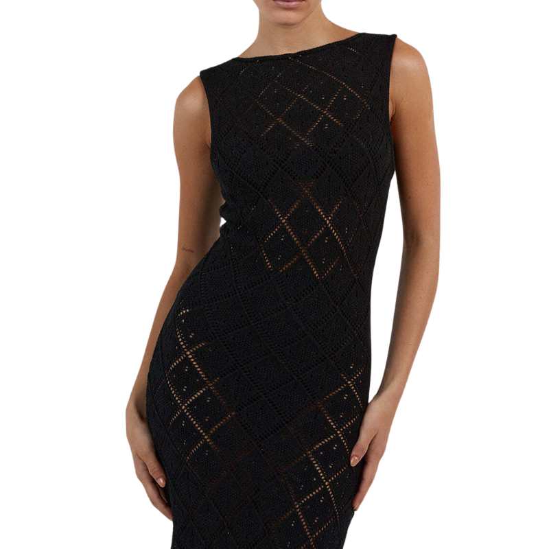 Women's Hollow  Knitted Split Maxi Dress - A.A.Y FASHION