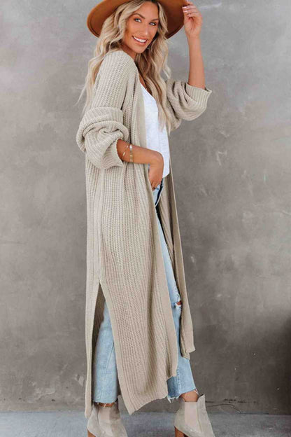 Women's Maxi Loose Split Long Knitted Cardigan Sweater - A.A.Y FASHION