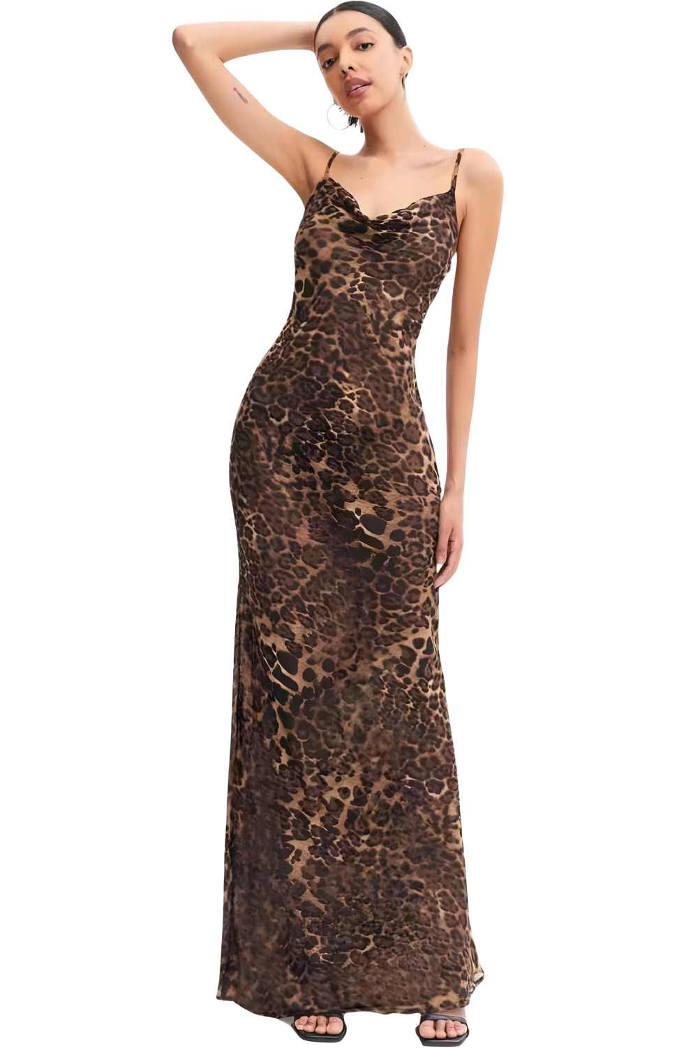 Women's Maxi Slip Dress Leopard Print  - A.A.Y FASHION
