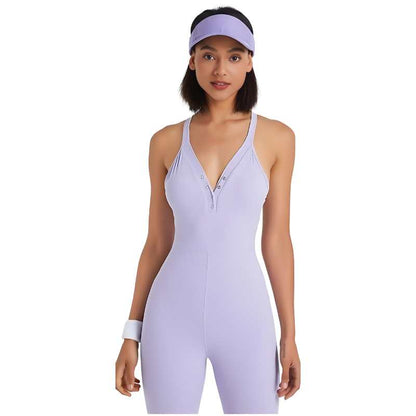 Women's Nude Yoga Jumpsuit Bodysuit - Versatile Fitness Unitard - A.A.Y FASHION