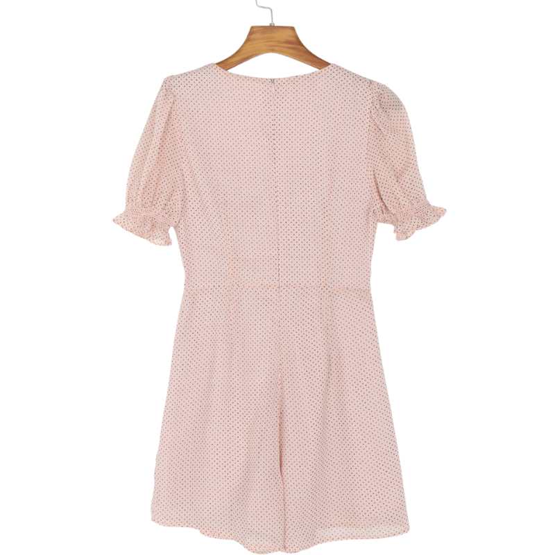 A.A.Y - Pink Polka Dot Puff Sleeve Mini Dress