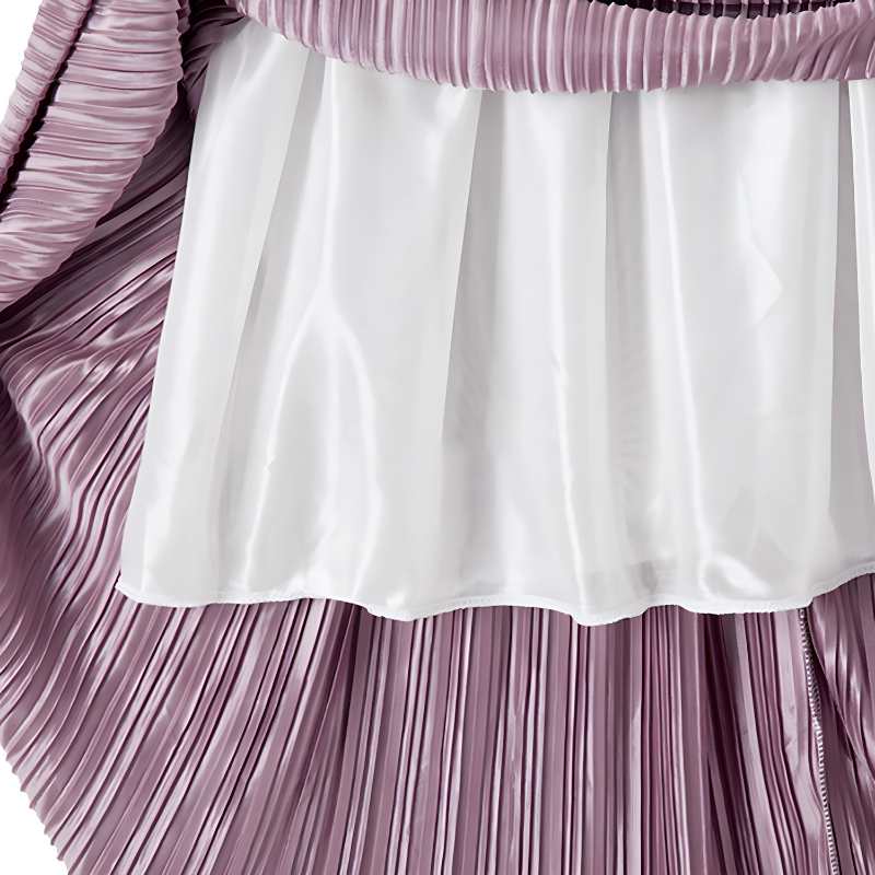 Women's Satin Like Pleated Maxi Skirt - A.A.Y FASHION