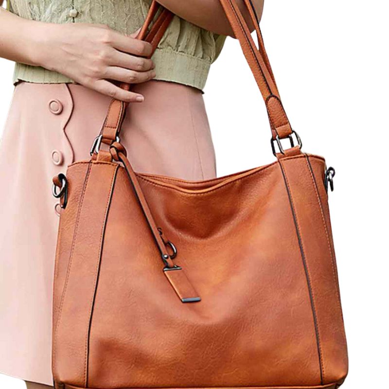 Women's Soft Leather Handbag Trendy Shoulder Bag - A.A.Y FASHION