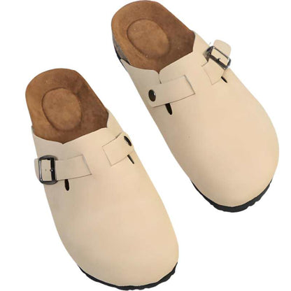 Women's Suede Leather Clogs Closed Toe Mules - A.A.Y FASHION