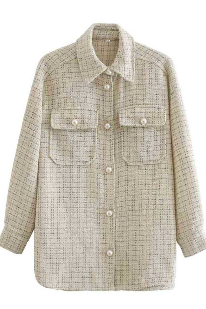 Women's Vintage Oversize Plaid Shirt - A.A.Y FASHION