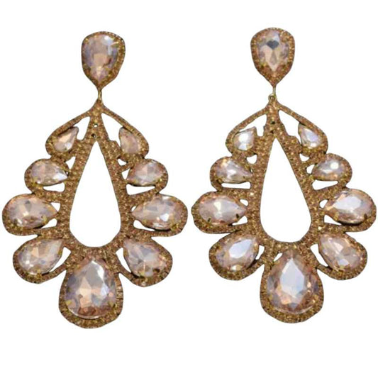 Women's Water Diamond Fashion Earrings - Gold & Silver  - A.A.Y FASHION