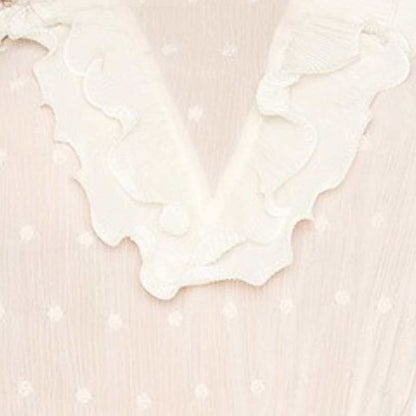 White Lace Ruffles Blouse Women's Top - A.A.Y FASHION