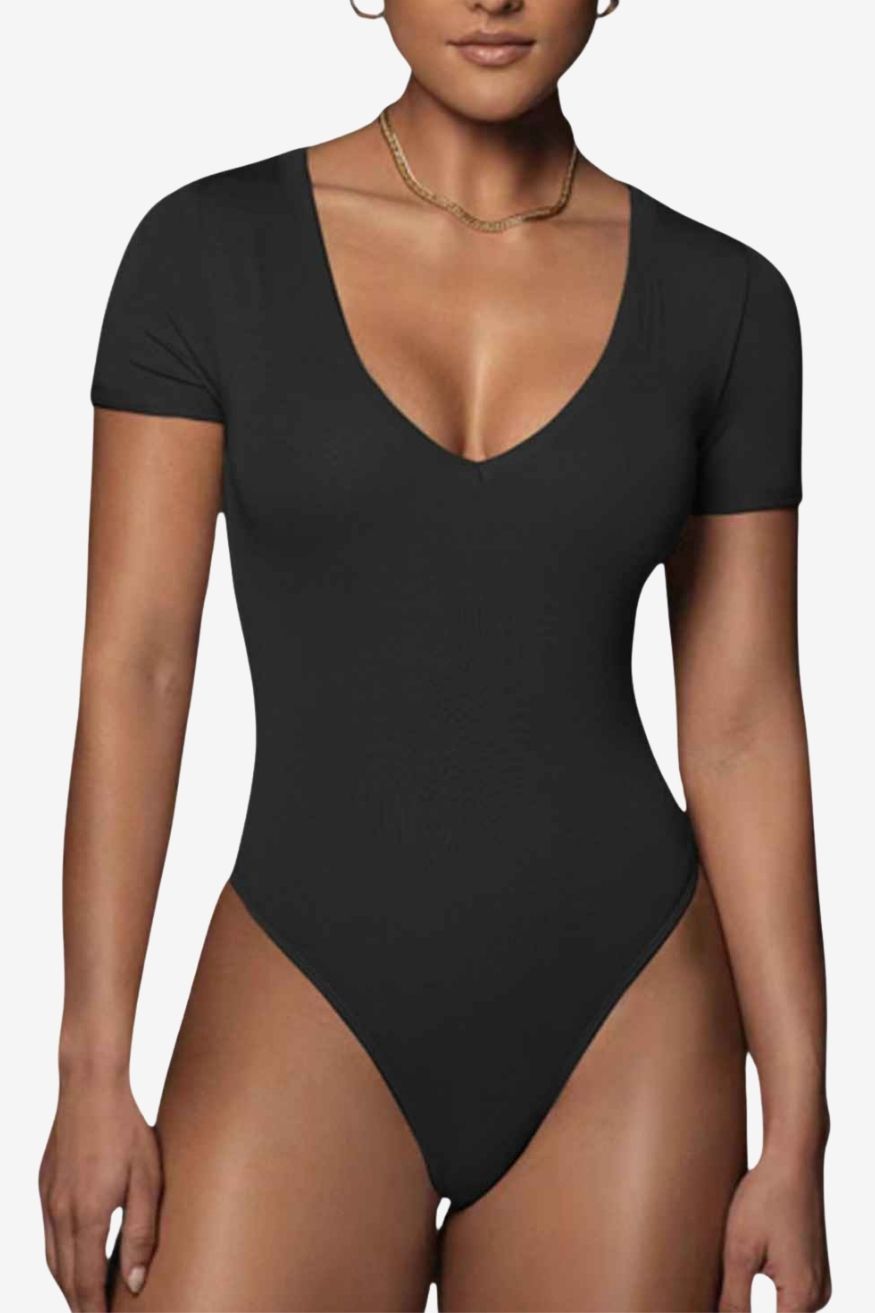 Women’s Cotton V‑Neck Bodysuit, BuckyDrop