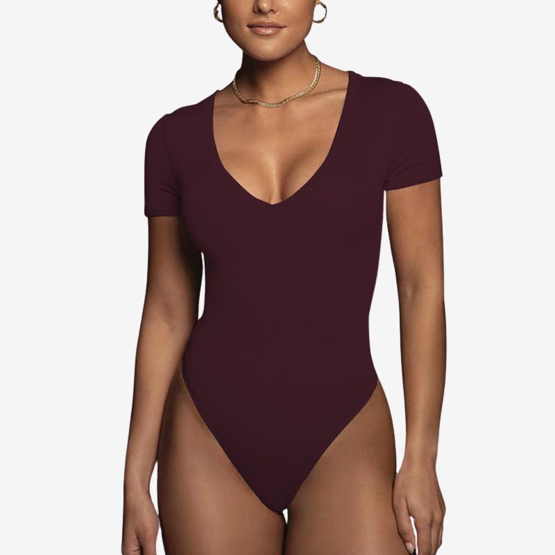 Women’s Cotton V‑Neck Bodysuit, BuckyDrop