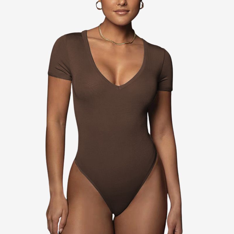 Women’s Cotton V‑Neck Bodysuit, BuckyDrop