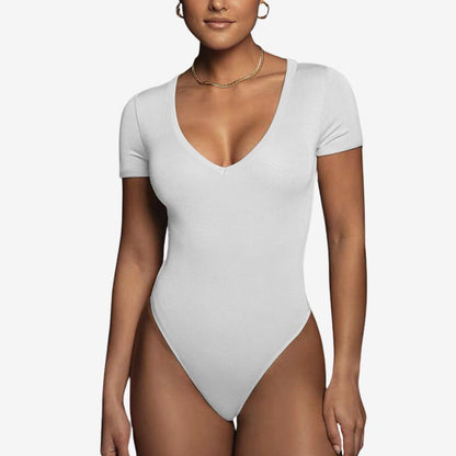 Women’s Cotton V‑Neck Bodysuit, BuckyDrop