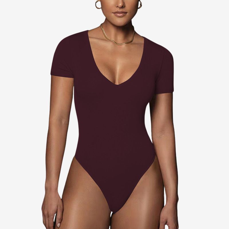 Women’s Cotton V‑Neck Bodysuit, BuckyDrop