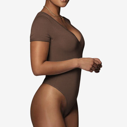 Women’s Cotton V‑Neck Bodysuit, BuckyDrop