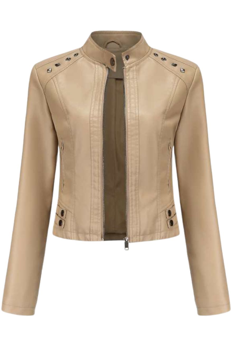 Women’s Faux Leather Jacket in Solid Colors, Heyang Industrial Co., Ltd