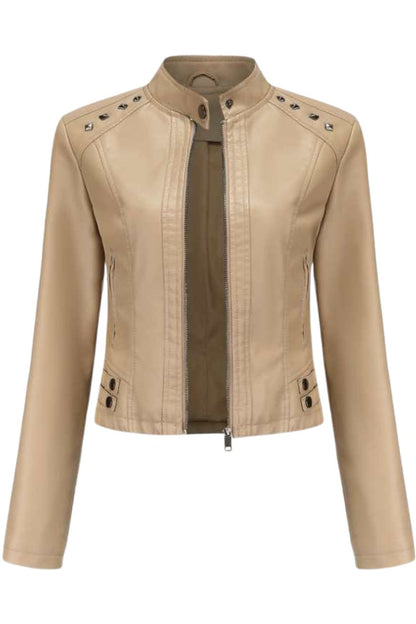 Women’s Faux Leather Jacket in Solid Colors, Heyang Industrial Co., Ltd