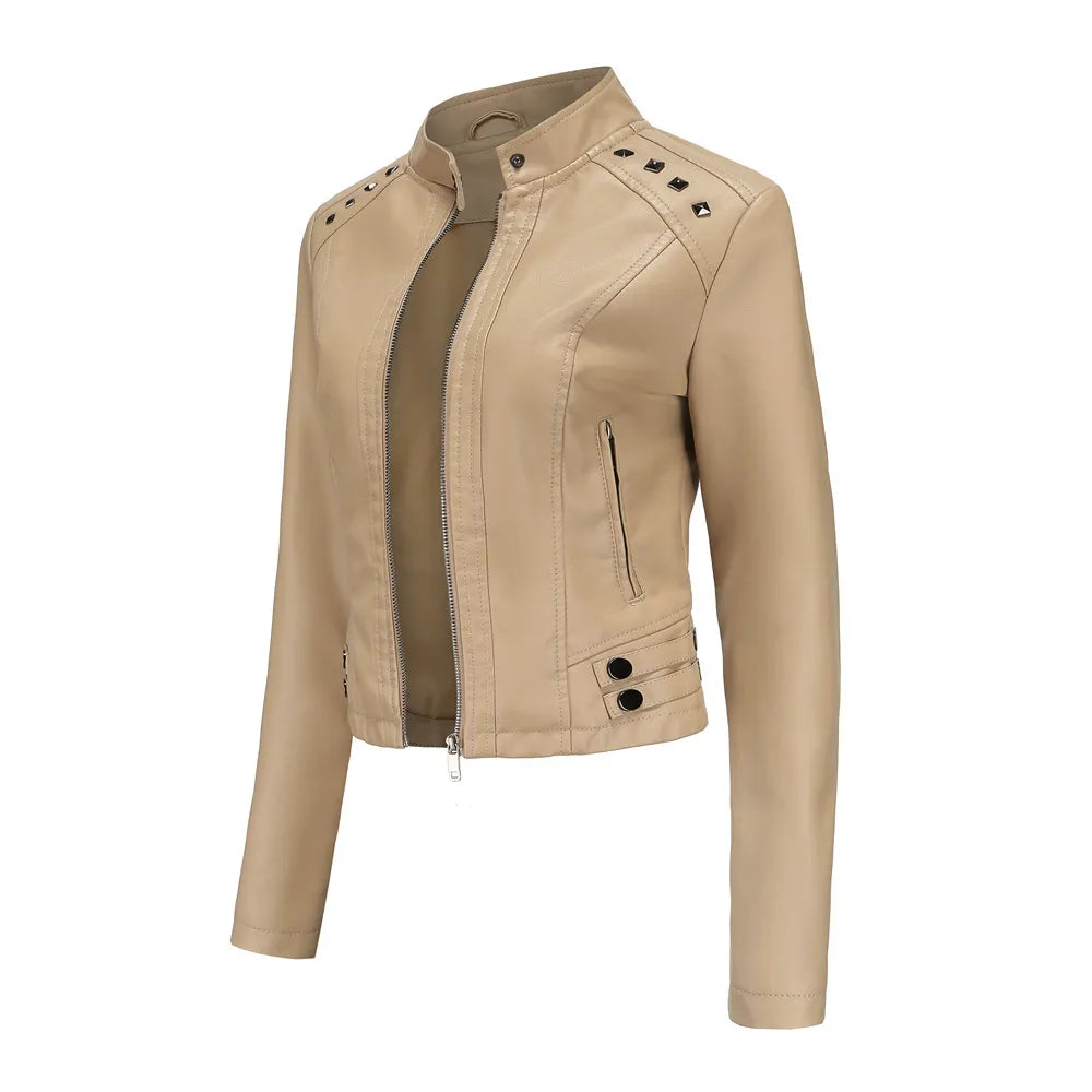 Women’s Faux Leather Jacket in Solid Colors Heyang Industrial Co., Ltd