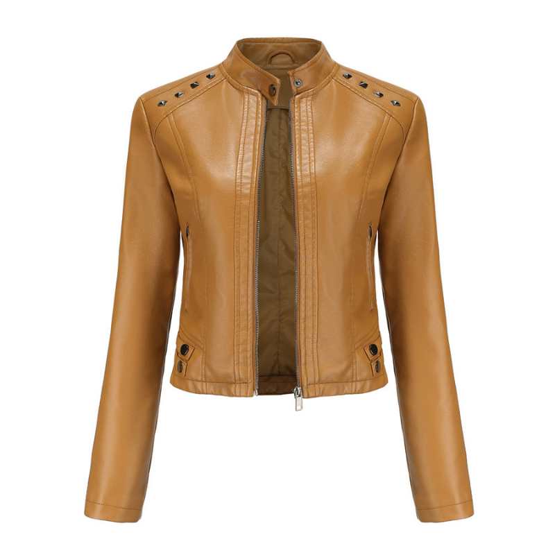 Women’s Faux Leather Jacket in Solid Colors, Heyang Industrial Co., Ltd