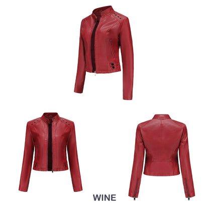 Women’s Faux Leather Jacket in Solid Colors, Heyang Industrial Co., Ltd