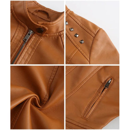 Women’s Faux Leather Jacket in Solid Colors, Heyang Industrial Co., Ltd