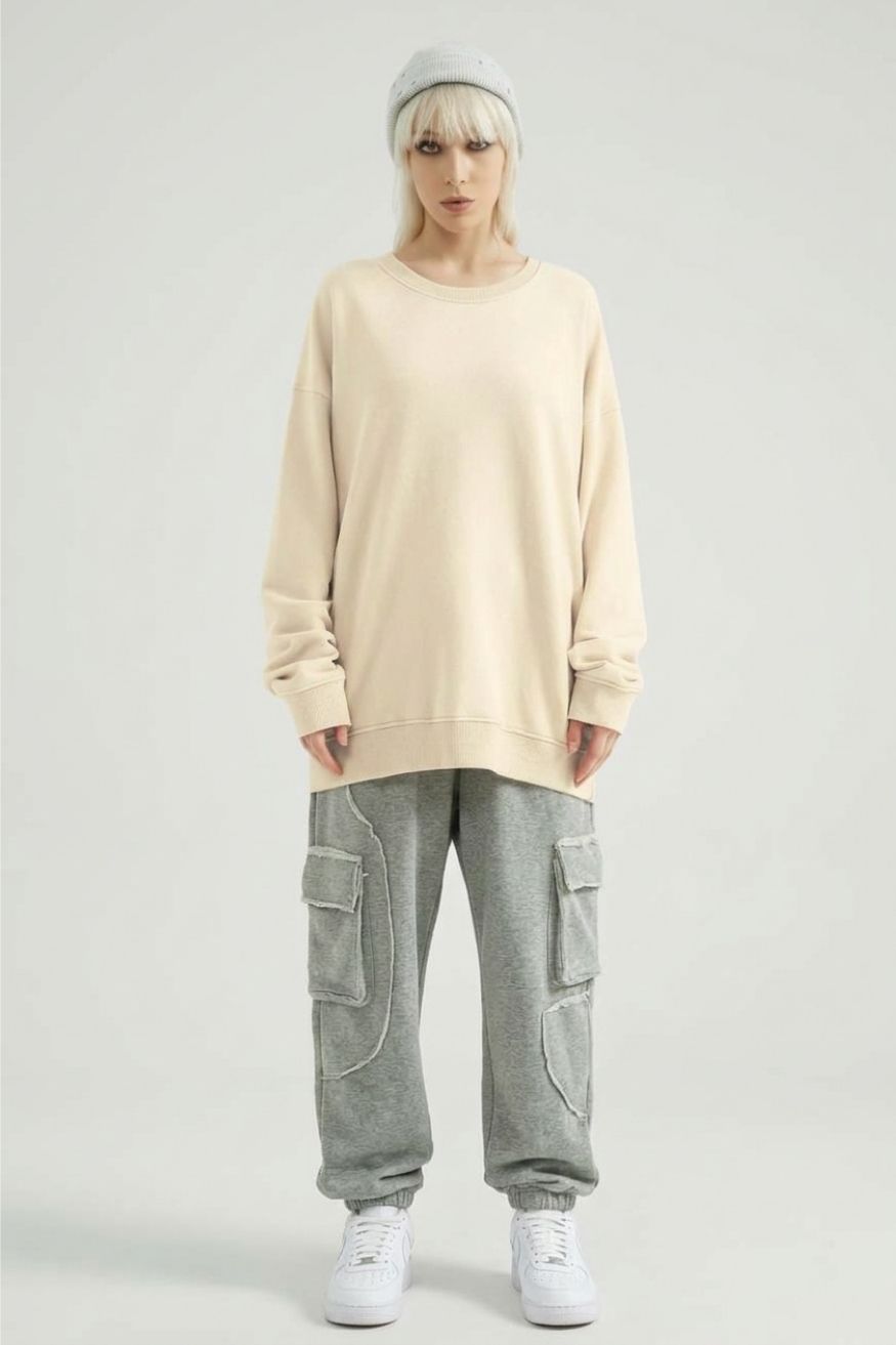Women's Heavyweight Casual Long Sleeves Crewneck Sweatshirts, PODpartner