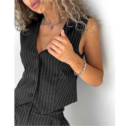 Women’s Pinstripe Vest & Pants Set, Yiwu Cujia Trade Co., Ltd