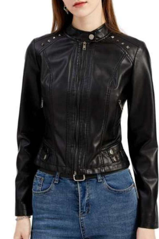 Women’s Studded Black Faux Leather Jacket, Heyang Industrial Co., Ltd