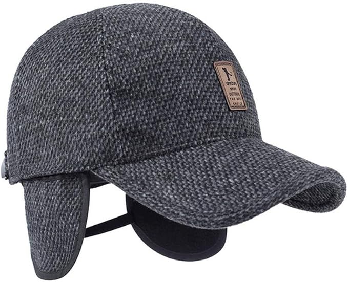 Woolen Peaked Baseball Cap Hat with Earmuffs Metal Buckle, Yiwu Cujia Trade Co., Ltd