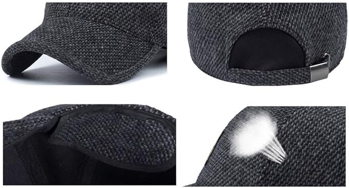 Woolen Peaked Baseball Cap Hat with Earmuffs Metal Buckle, Yiwu Cujia Trade Co., Ltd