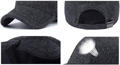 Woolen Peaked Baseball Cap Hat with Earmuffs Metal Buckle, Yiwu Cujia Trade Co., Ltd