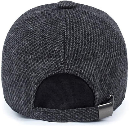 Woolen Peaked Baseball Cap Hat with Earmuffs Metal Buckle, Yiwu Cujia Trade Co., Ltd