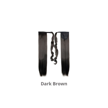 Dark Brown Wrap-Around Ponytail Straight Hair Extensions - A.A.Y FASHION