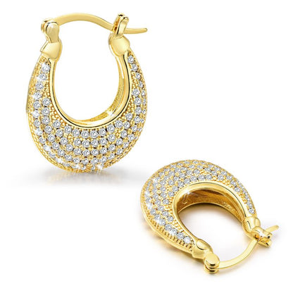 Zircon Hoop Earrings 18k Gold-Plated Yiwu Cujia Trade Co., Ltd